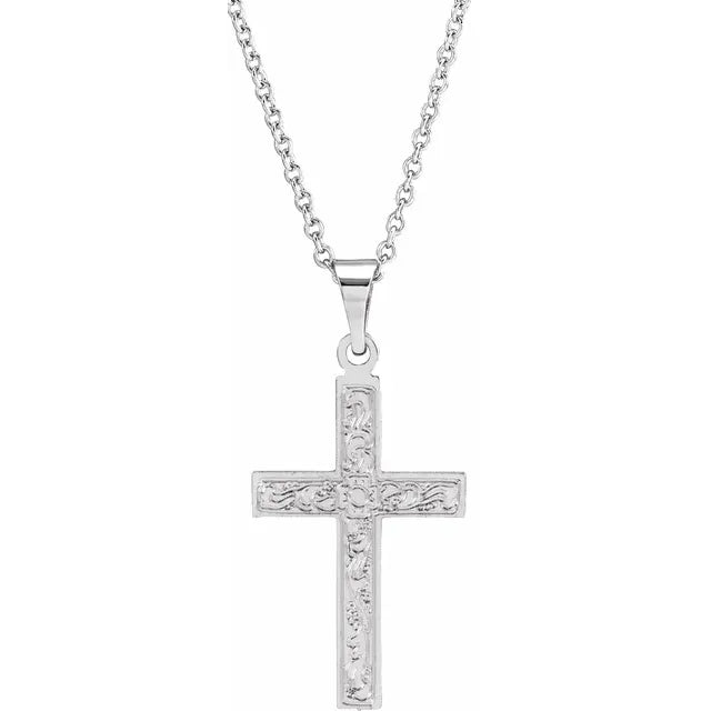 14K Floral Cross Necklace