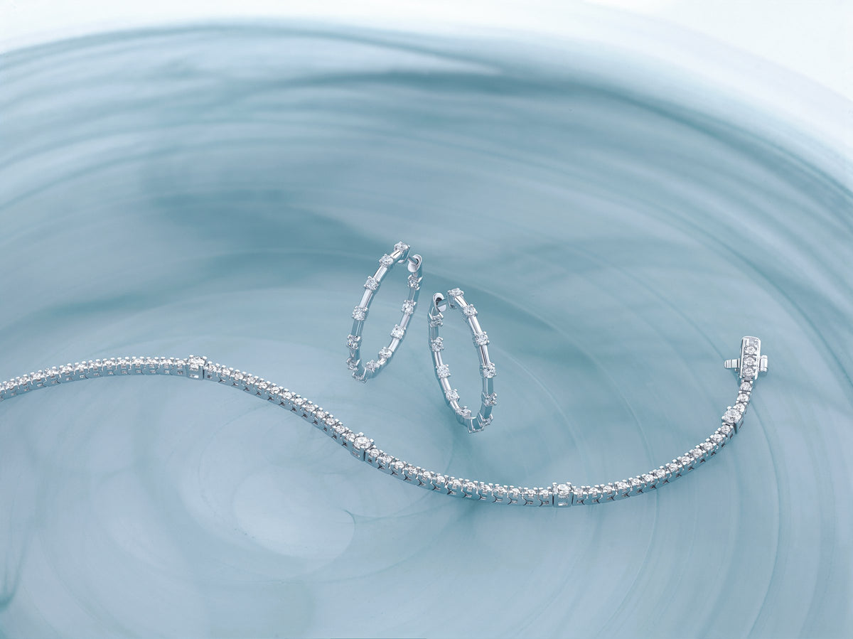 1 CTW Lab-Grown Diamond Inside-Outside Hoops