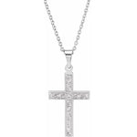 14K Floral Cross Necklace