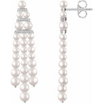 Cultured Freshwater Pearl and 1/4 Ct. Diamond Chandelier Earrings