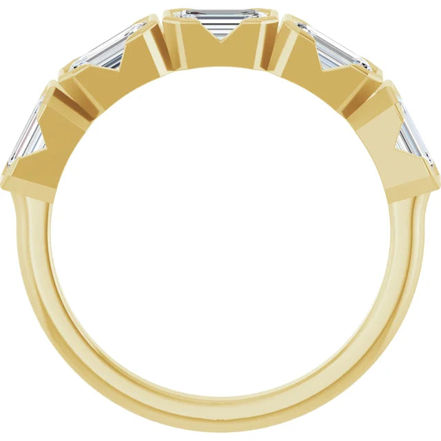 Emerald Cut East-to-West Lab Grown Diamond Anniversary Band