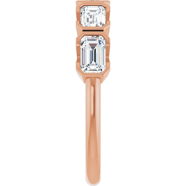 Emerald Cut East-to-West Lab Grown Diamond Anniversary Band