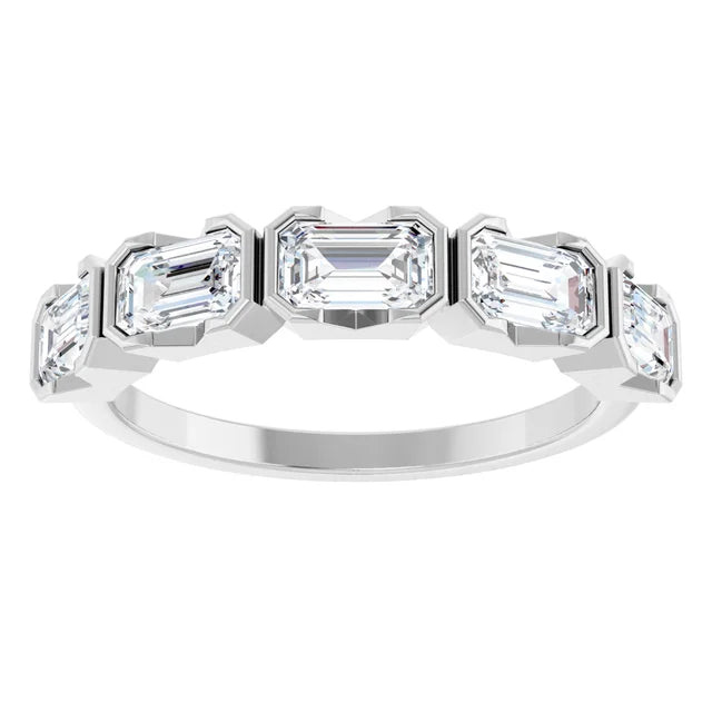 Emerald Cut East-to-West Lab Grown Diamond Anniversary Band