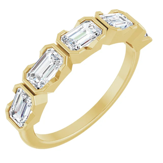 Emerald Cut East-to-West Lab Grown Diamond Anniversary Band