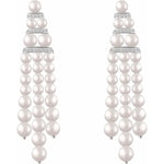 Cultured Freshwater Pearl and 1/4 Ct. Diamond Chandelier Earrings