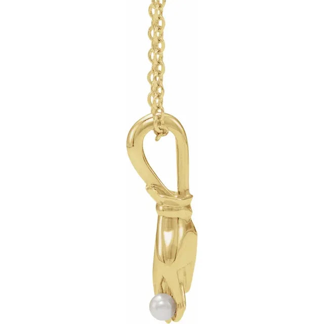 Cultured Seed Pearl Buddha Hand Necklace