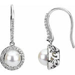 Cultured Freshwater Pearl and 1/2 Ct.Diamond Earrings