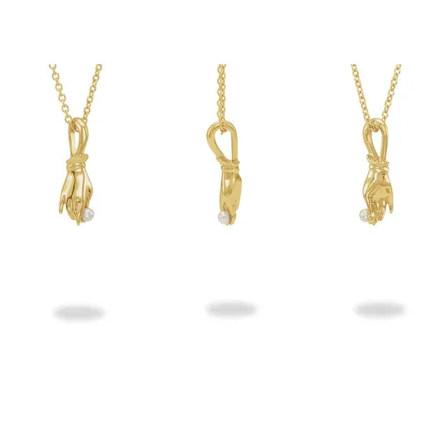 Cultured Seed Pearl Buddha Hand Necklace