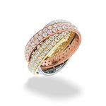 3 Band Rolling Diamond Anniversary Band