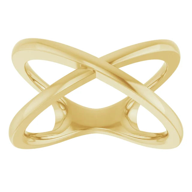14K Gold Criss-Cross Ring