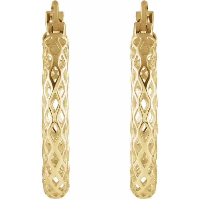 Pierced Tube Hoop Earrings