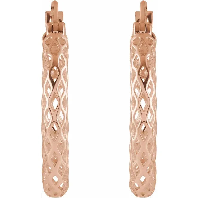 Pierced Tube Hoop Earrings