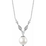 Cultured Freshwater Pearl and Diamond Necklace