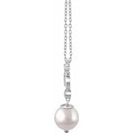 Cultured Freshwater Pearl and Diamond Necklace