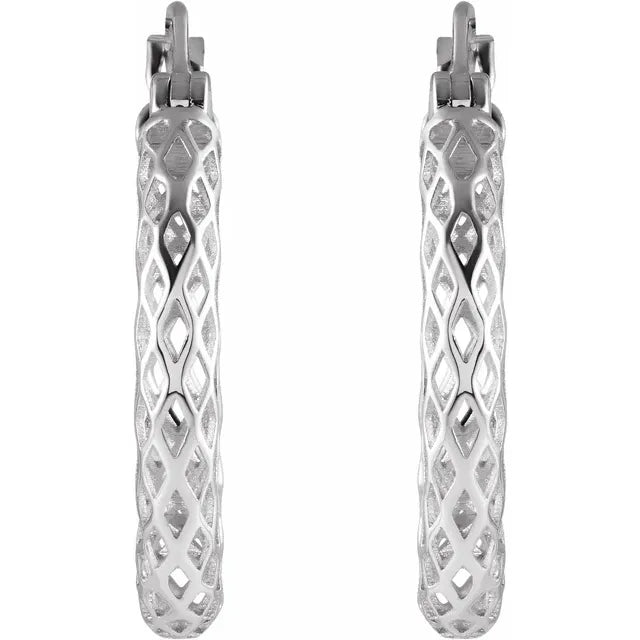 Pierced Tube Hoop Earrings