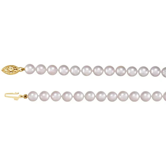 Cultured White Akoya Pearl Strand Necklace