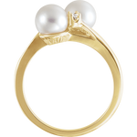 Akoya Pearl and Diamond Bypass Ring