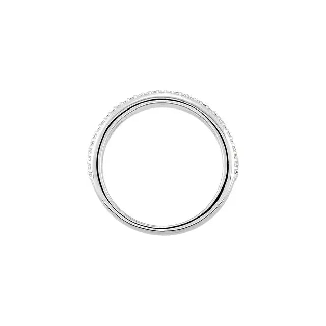 Leaf Motif Diamond Anniversary Band