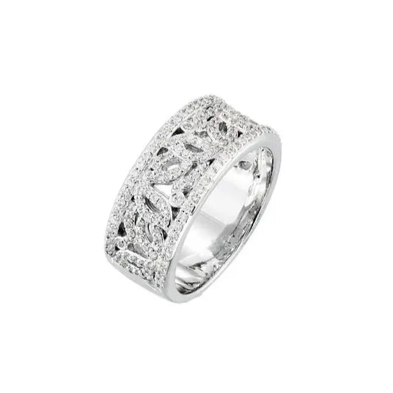 Leaf Motif Diamond Anniversary Band
