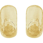 Hammered Hollow J-Hoop Earrings