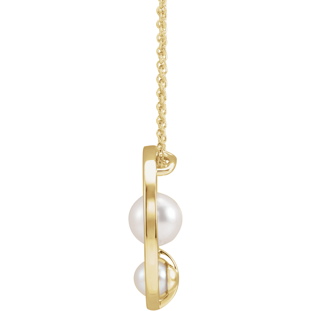 Cultured Akoya Pearl Love Necklace