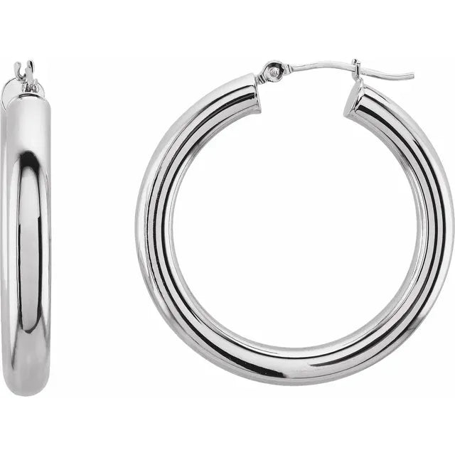 Round Tube Hoop Earrings