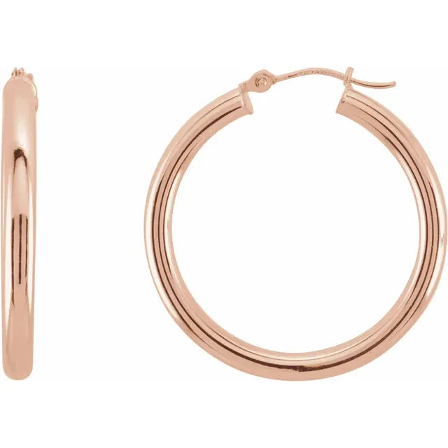 Round Tube Hoop Earrings