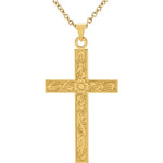 14K Floral Cross Necklace