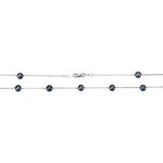 Cultured Black Freshwater Pearl Station Necklace