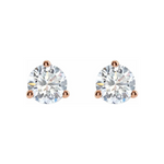 3-Prong Cocktail Lab-Grown Diamond Stud Earrings