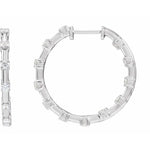 1 CTW Lab-Grown Diamond Inside-Outside Hoops