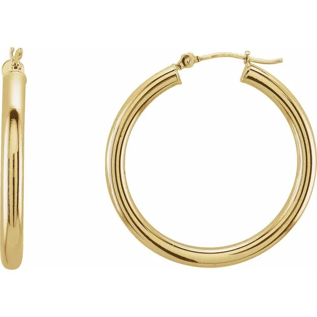 Round Tube Hoop Earrings