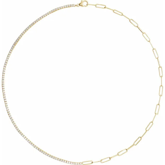 3 1/4 Ct Lab-Grown Diamond Tennis Necklace