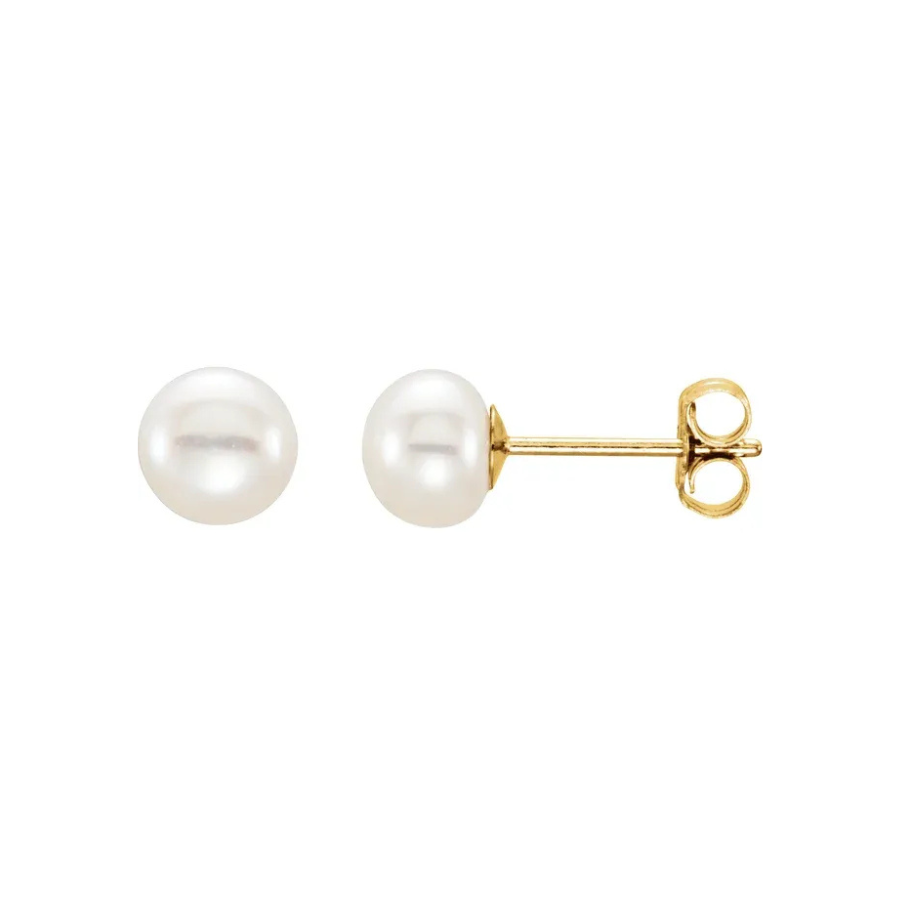 14K Yellow Cultured Freshwater Pearl Earrings