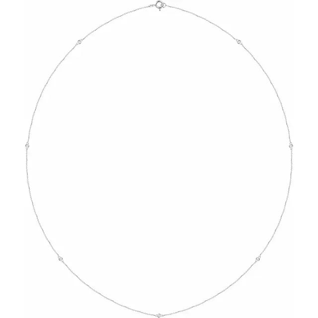 Bezel Set Diamond Station Necklace