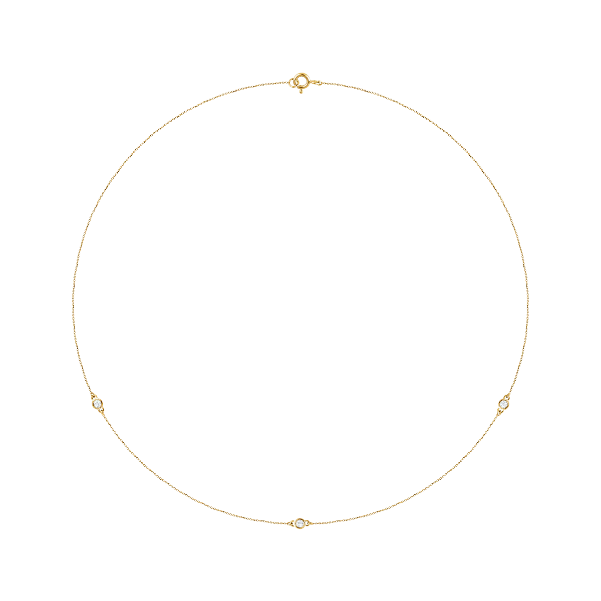 Bezel Set Diamond Station Necklace