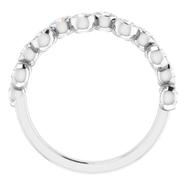 Bezel Set Up and Down Diamond Band