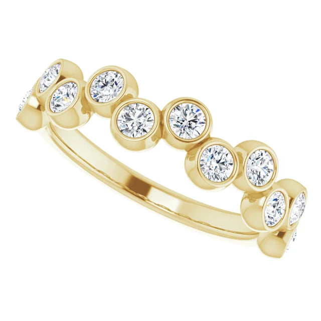 Bezel Set Up and Down Diamond Band