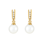 Cultured Akoya Pearl and Diamond Earrings