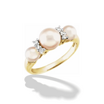 Cultured Freshwater Pearl and Diamond Ring