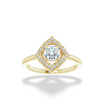 Natural Diamond Halo-Style Clover Ring