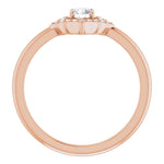 Natural Diamond Halo-Style Clover Ring