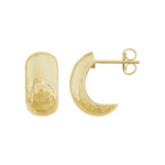 Hammered Hollow J-Hoop Earrings
