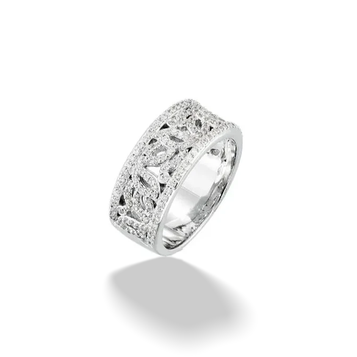 Leaf Motif Diamond Anniversary Band