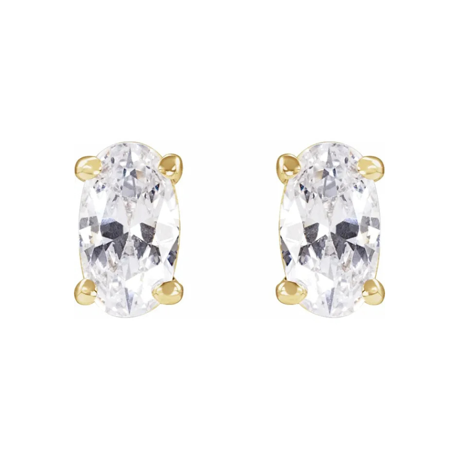 Oval Solitaire Lab-Grown Diamond Stud Earrings