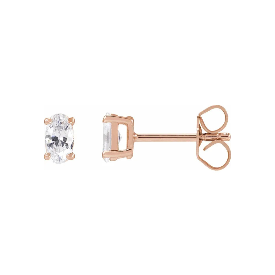 Oval Solitaire Lab-Grown Diamond Stud Earrings