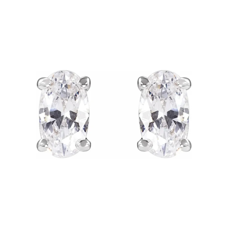 Oval Solitaire Lab-Grown Diamond Stud Earrings