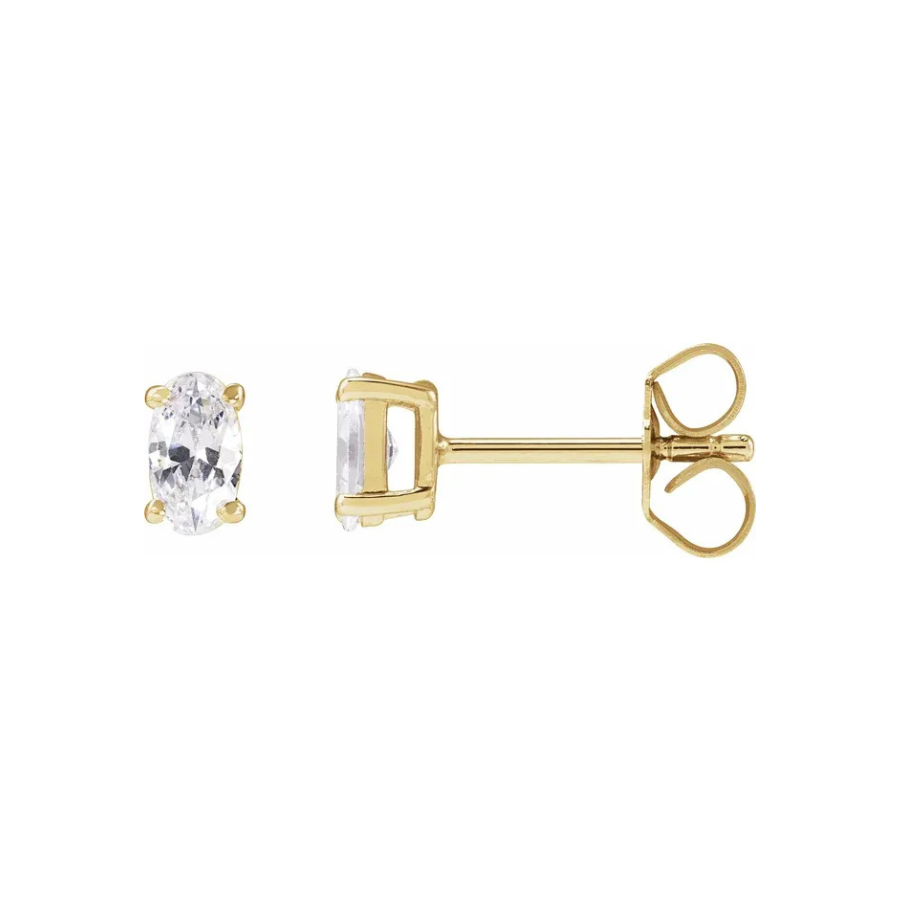 Oval Solitaire Lab-Grown Diamond Stud Earrings