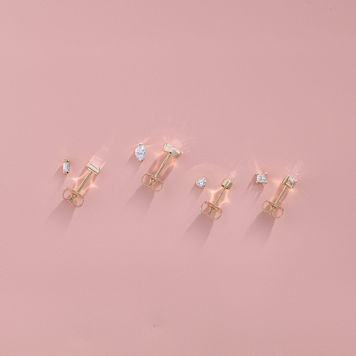 Princess Cut Solitaire Lab-Grown Diamond Earrings