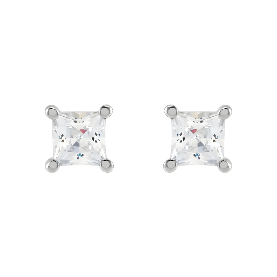 Princess Cut Solitaire Lab-Grown Diamond Earrings